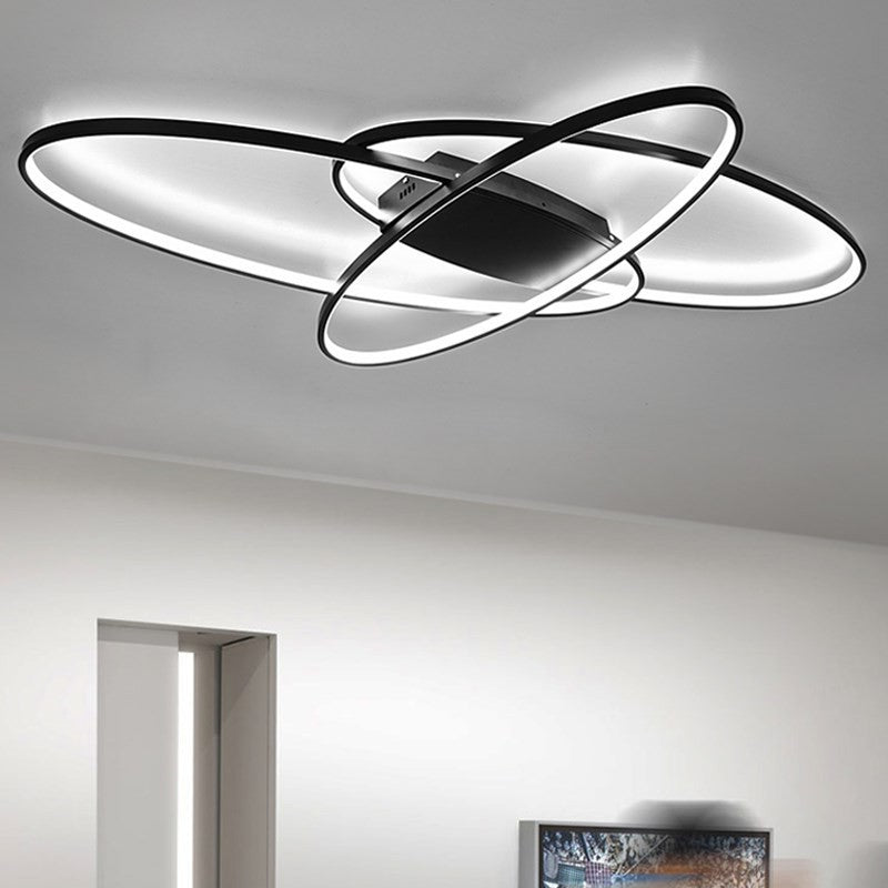 Moderne unbedeutende ovale gebogene Acrylaluminium-LED-Deckenleuchte für Schlafzimmer 