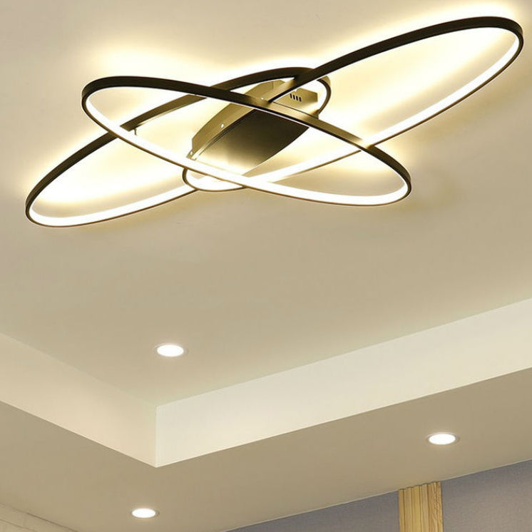 Moderne unbedeutende ovale gebogene Acrylaluminium-LED-Deckenleuchte für Schlafzimmer 