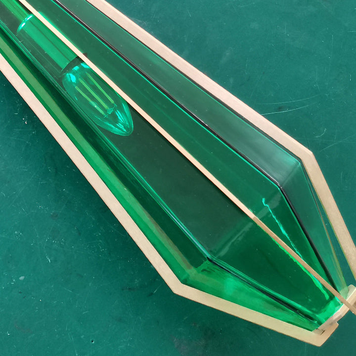 Lámpara colgante de 1 luz de vidrio cónico largo contemporáneo creativo prismático triangular de aluminio hierro para dormitorio 