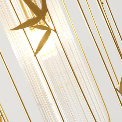 Lanterne en feuille d'érable chinoise traditionnelle en acrylique à jour en fer avec 1 lumière suspendue pour chambre 