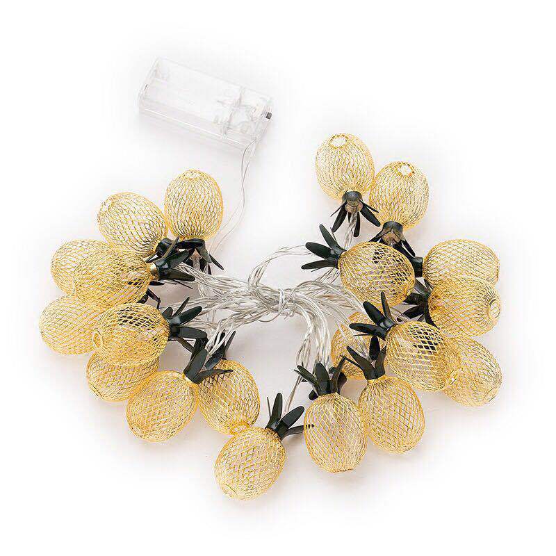 Lumière de guirlande LED en PVC à ananas petit Art Déco moderne pour salon 