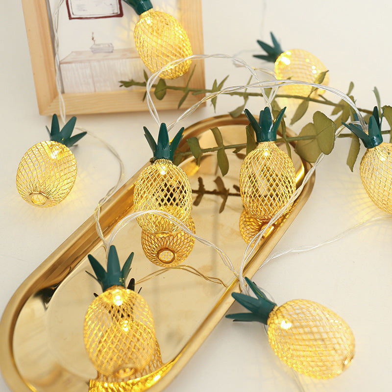Lumière de guirlande LED en PVC à ananas petit Art Déco moderne pour salon 