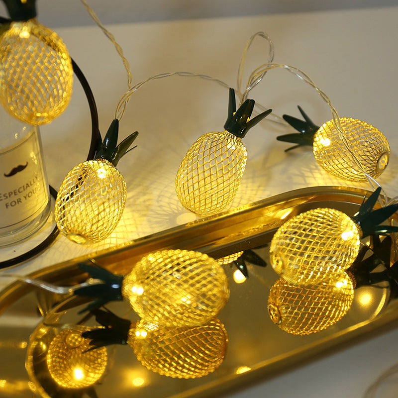 Lumière de guirlande LED en PVC à ananas petit Art Déco moderne pour salon 