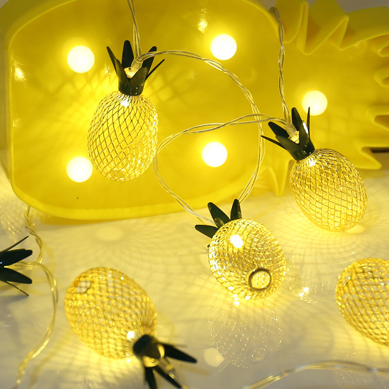 Lumière de guirlande LED en PVC à ananas petit Art Déco moderne pour salon 