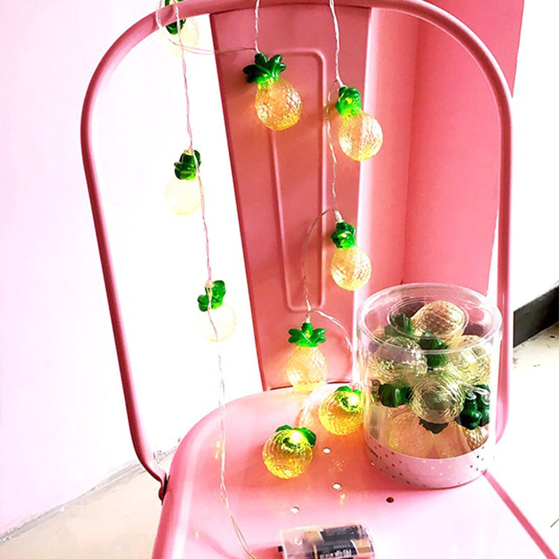 Lumière de guirlande LED en PVC à ananas petit Art Déco moderne pour salon 