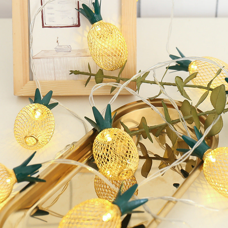 Lumière de guirlande LED en PVC à ananas petit Art Déco moderne pour salon 