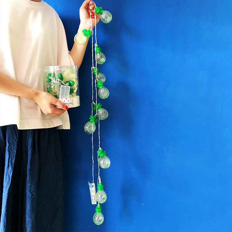 Lumière de guirlande LED en PVC à ananas petit Art Déco moderne pour salon 
