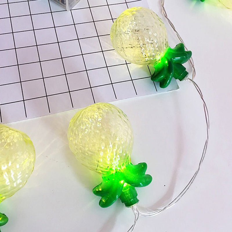 Lumière de guirlande LED en PVC à ananas petit Art Déco moderne pour salon 