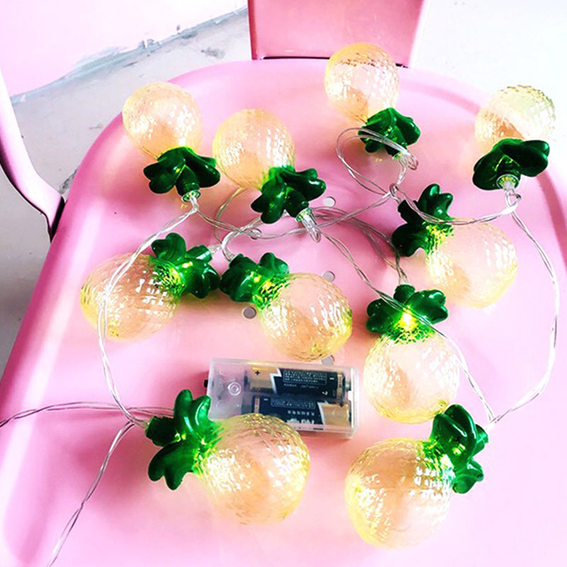 Lumière de guirlande LED en PVC à ananas petit Art Déco moderne pour salon 