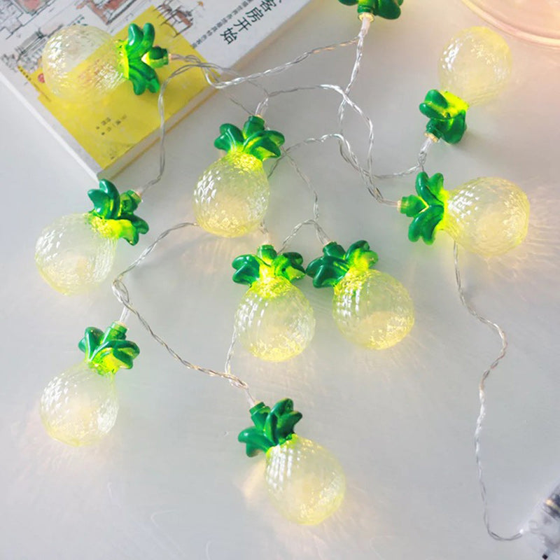 Lumière de guirlande LED en PVC à ananas petit Art Déco moderne pour salon 