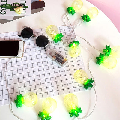Lumière de guirlande LED en PVC à ananas petit Art Déco moderne pour salon 