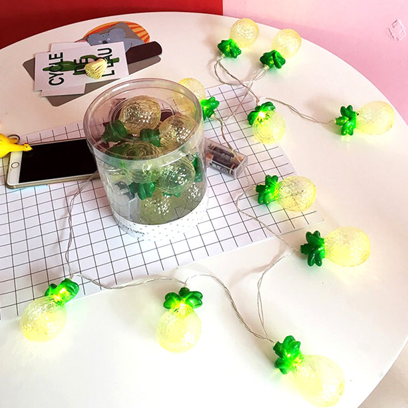 Lumière de guirlande LED en PVC à ananas petit Art Déco moderne pour salon 