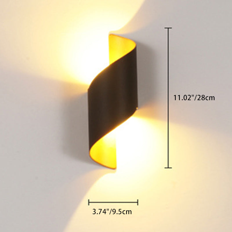 مصباح حائطي LED من الألومنيوم بتصميم منحني حديث وبسيط للكمبيوتر للاستخدام الخارجي 