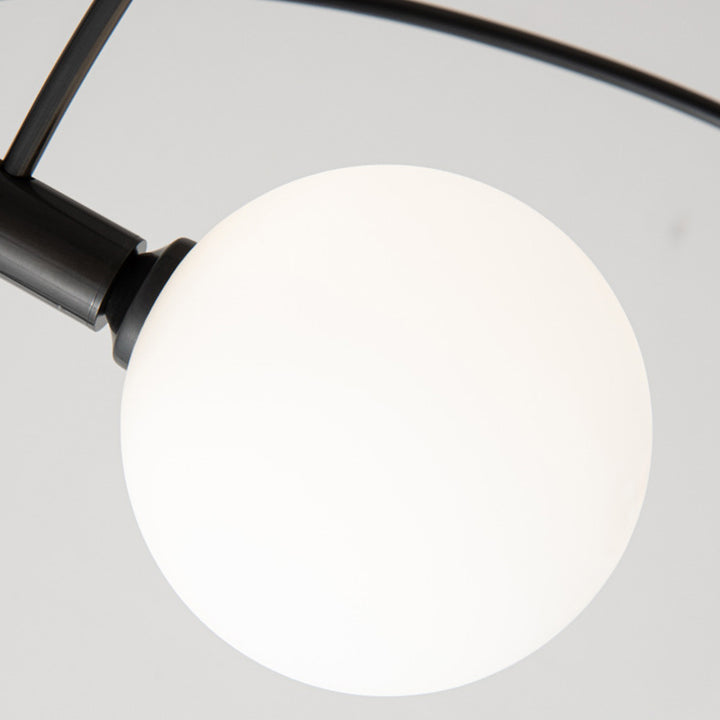 Contemporáneo Escandinavo Rama Mágica Curva de Frijol Vidrio Cobre 5-Luces Arañas Para Sala de Estar 