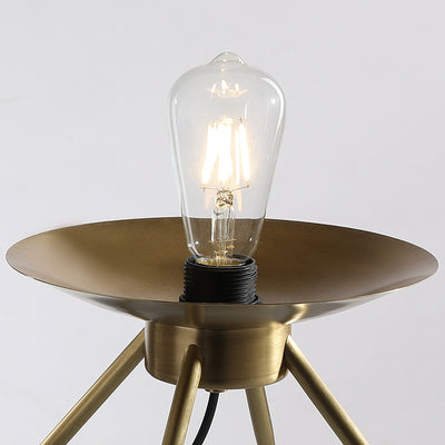 Modern Minimalist Bucket Round Glass Copper 1-Light Table Lamp For Living Room