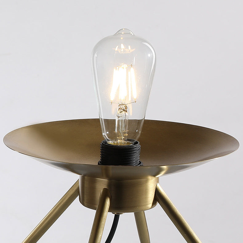 Modern Minimalist Bucket Round Glass Copper 1-Light Table Lamp For Living Room
