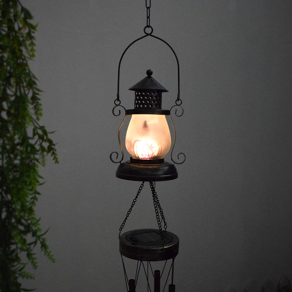 Zeitgenössische nordische Mondöllampe Windspiel Flamingo Solar wasserdichtes Glas Eisen LED Außenleuchte für Garten 