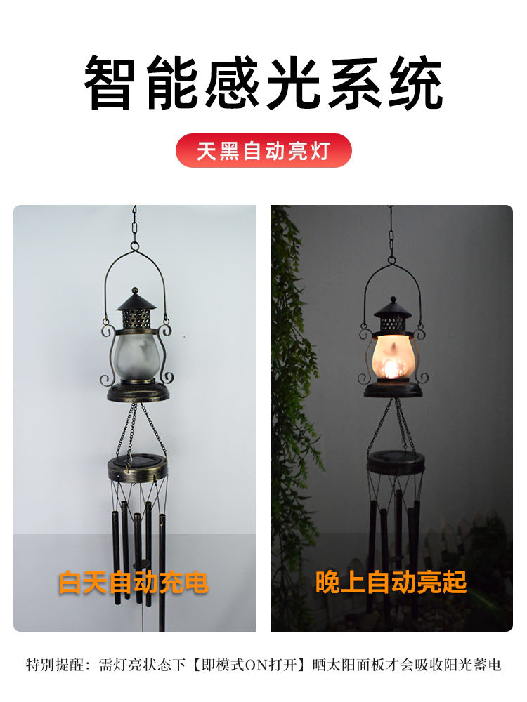 Zeitgenössische nordische Mondöllampe Windspiel Flamingo Solar wasserdichtes Glas Eisen LED Außenleuchte für Garten 