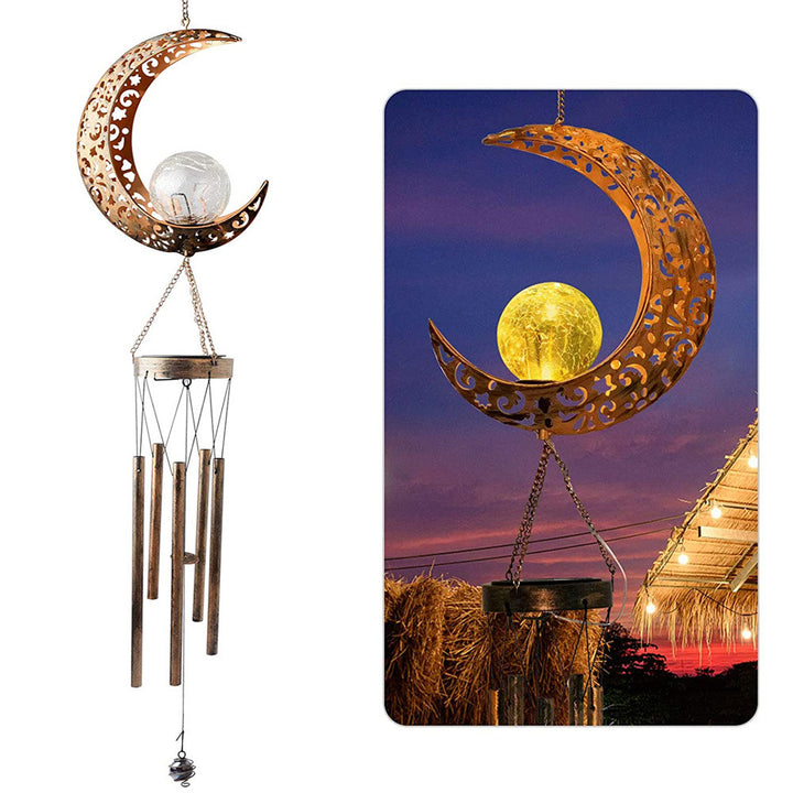 Zeitgenössische nordische Mondöllampe Windspiel Flamingo Solar wasserdichtes Glas Eisen LED Außenleuchte für Garten 