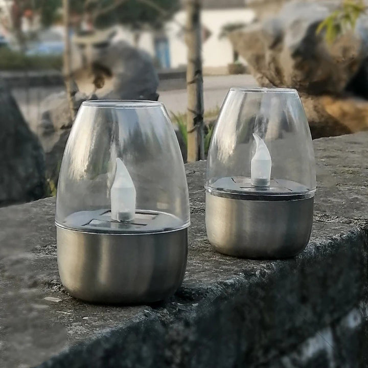 Moderne unbedeutende Kerze rundes PC-Edelstahl-LED-Außenlicht für Garten 