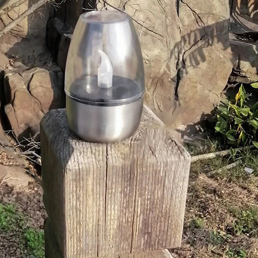 Moderne unbedeutende Kerze rundes PC-Edelstahl-LED-Außenlicht für Garten 