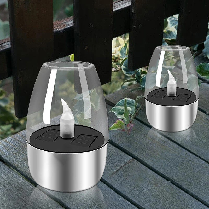 Moderne unbedeutende Kerze rundes PC-Edelstahl-LED-Außenlicht für Garten 