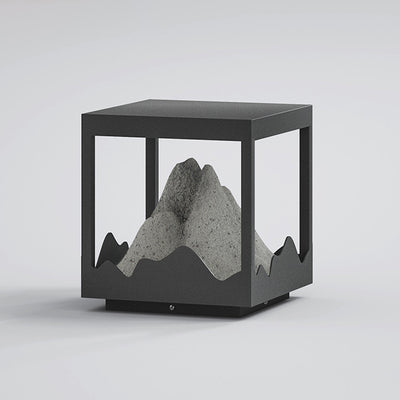 Moderne Art Deco Platz Berg Glow Solar Wasserdichte PC Edelstahl LED Außenleuchte Für Garten 