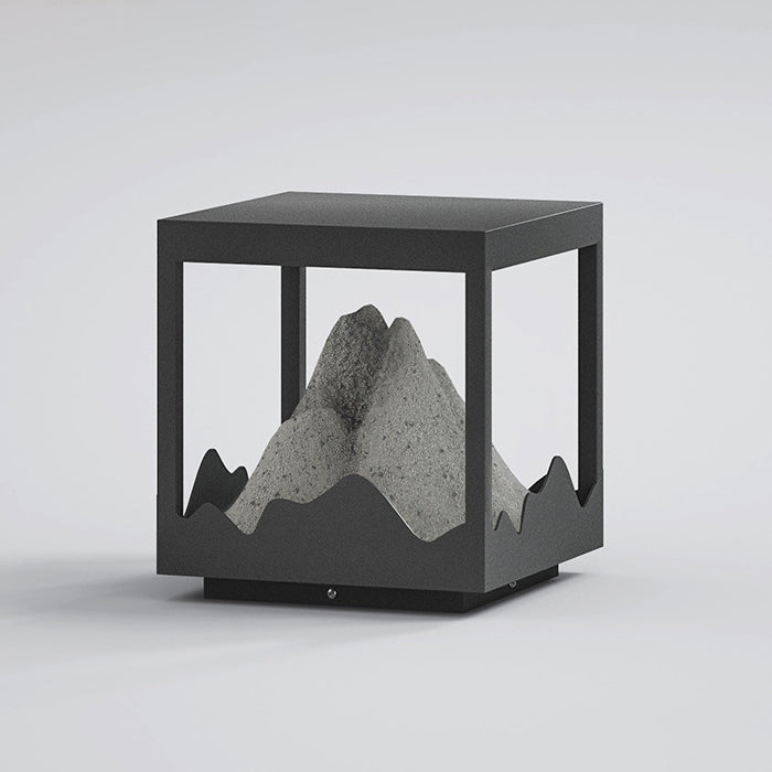 Moderne Art Deco Platz Berg Glow Solar Wasserdichte PC Edelstahl LED Außenleuchte Für Garten 