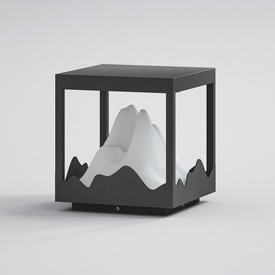 Moderne Art Deco Platz Berg Glow Solar Wasserdichte PC Edelstahl LED Außenleuchte Für Garten 