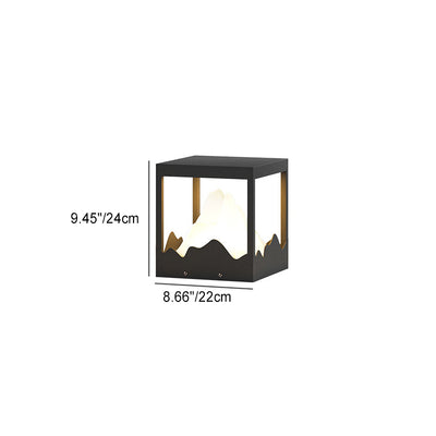 Moderne Art Deco Platz Berg Glow Solar Wasserdichte PC Edelstahl LED Außenleuchte Für Garten 