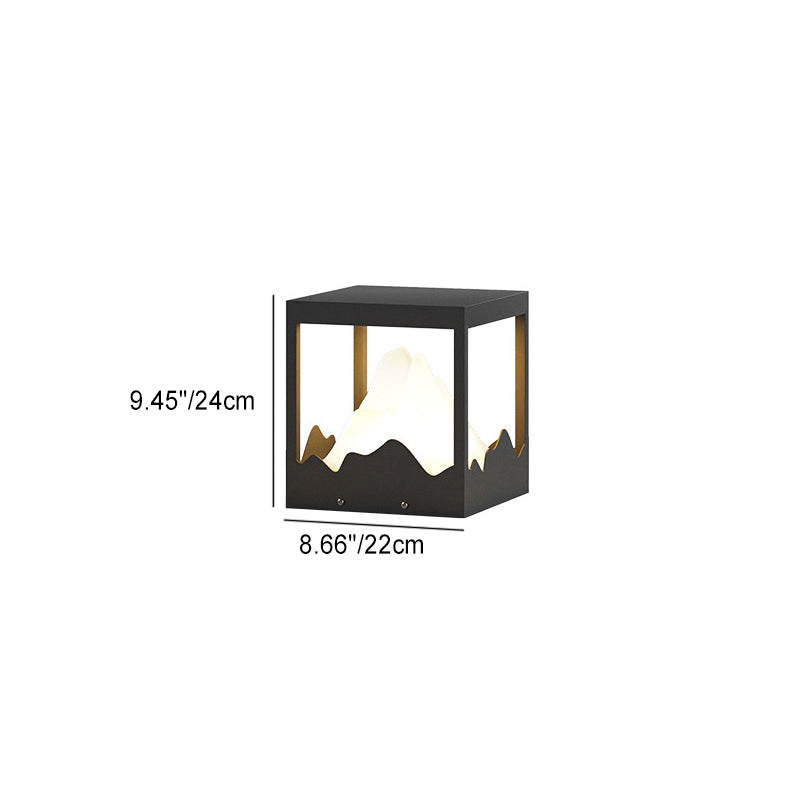 Moderne Art Deco Platz Berg Glow Solar Wasserdichte PC Edelstahl LED Außenleuchte Für Garten 