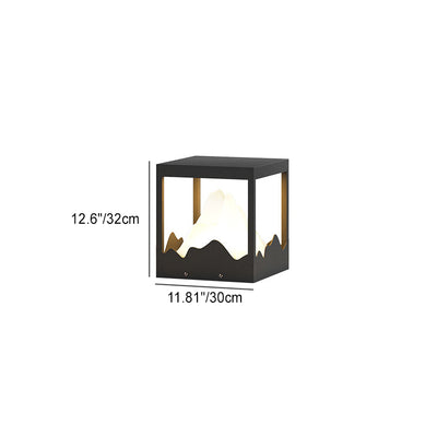 Moderne Art Deco Platz Berg Glow Solar Wasserdichte PC Edelstahl LED Außenleuchte Für Garten 