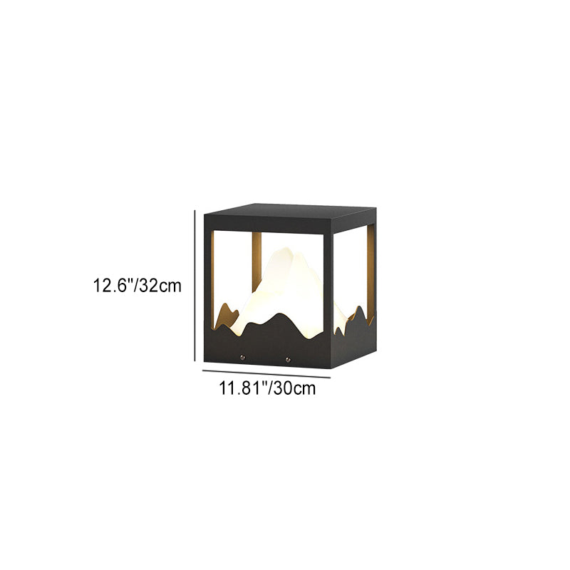 Moderne Art Deco Platz Berg Glow Solar Wasserdichte PC Edelstahl LED Außenleuchte Für Garten 