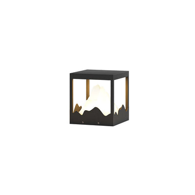 Moderne Art Deco Platz Berg Glow Solar Wasserdichte PC Edelstahl LED Außenleuchte Für Garten 