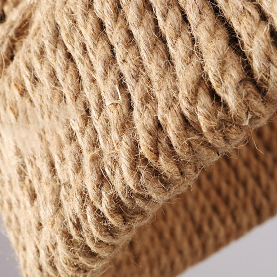 Traditionelle Vintage runde Blumenkorb Sisal Eisen 1-Licht Pendelleuchte für Wohnzimmer 