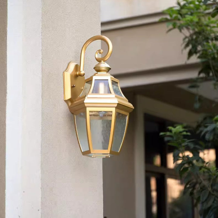 Zeitgenössische nordische runde Hof-wasserdichte Glas-Hardware 1-flammige Wandleuchte für die Außenterrasse 