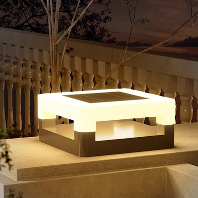 Lumière extérieure LED carrée minimaliste moderne étanche en acier inoxydable PE pour jardin 