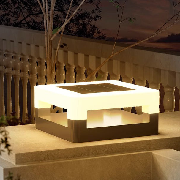 Lumière extérieure LED carrée minimaliste moderne étanche en acier inoxydable PE pour jardin 
