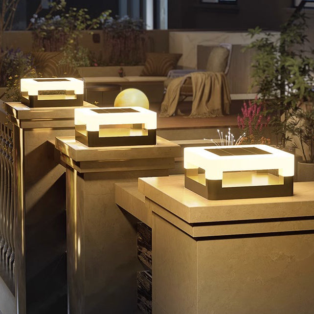 Lumière extérieure LED carrée minimaliste moderne étanche en acier inoxydable PE pour jardin 