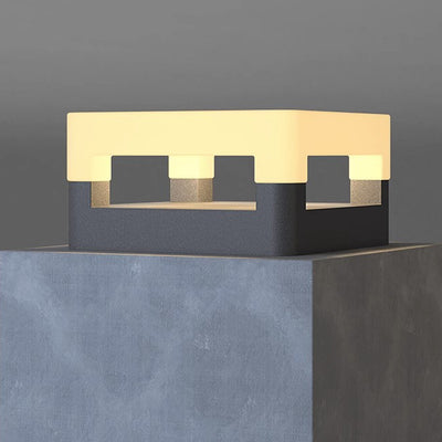 Lumière extérieure LED carrée minimaliste moderne étanche en acier inoxydable PE pour jardin 