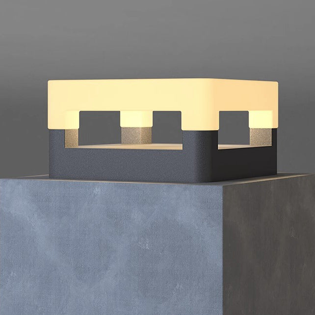 Lumière extérieure LED carrée minimaliste moderne étanche en acier inoxydable PE pour jardin 