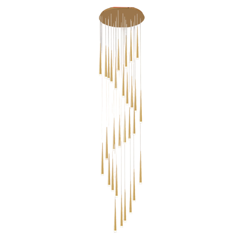 Lustres LED en fer acrylique rond de branche de simplicité moderne pour salon 