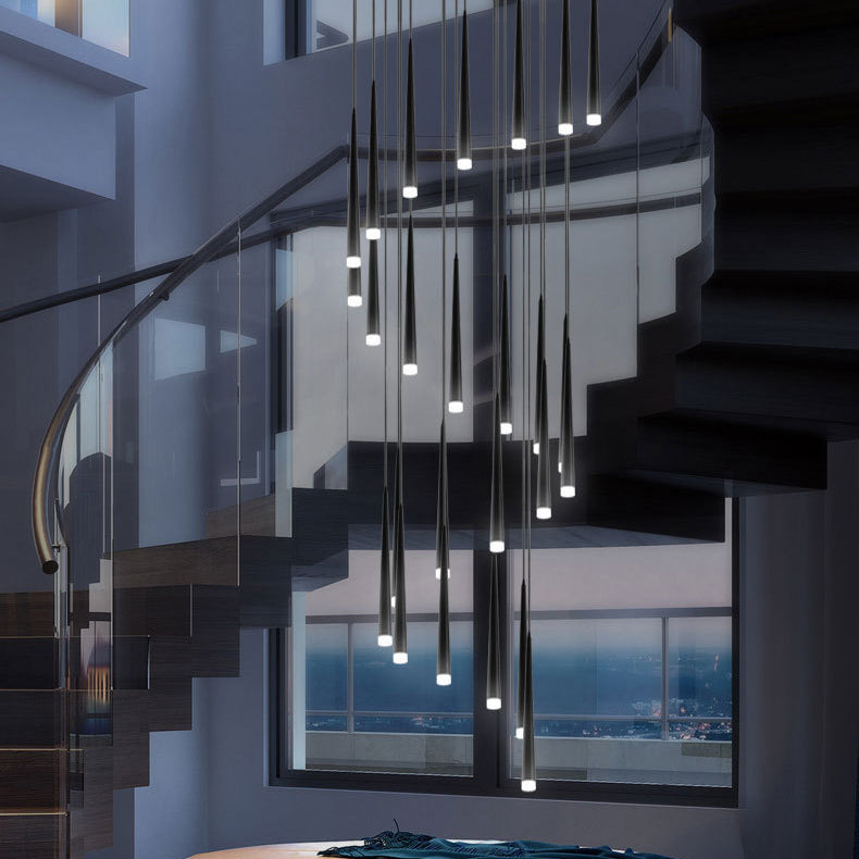 Lustres LED en fer acrylique rond de branche de simplicité moderne pour salon 