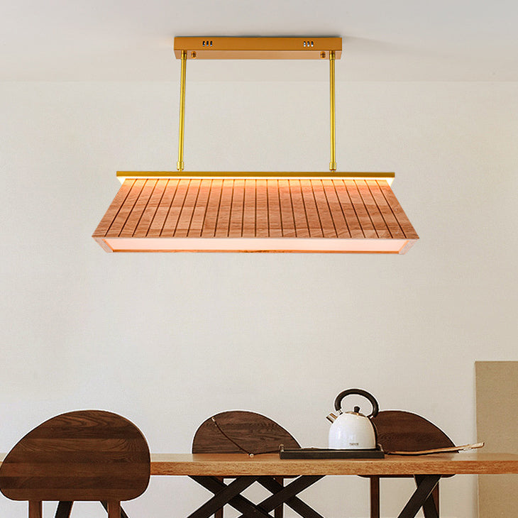 Traditionelle Chinesische Dach Quadrat Acryl Massivholz Hardware LED Kronleuchter Für Wohnzimmer