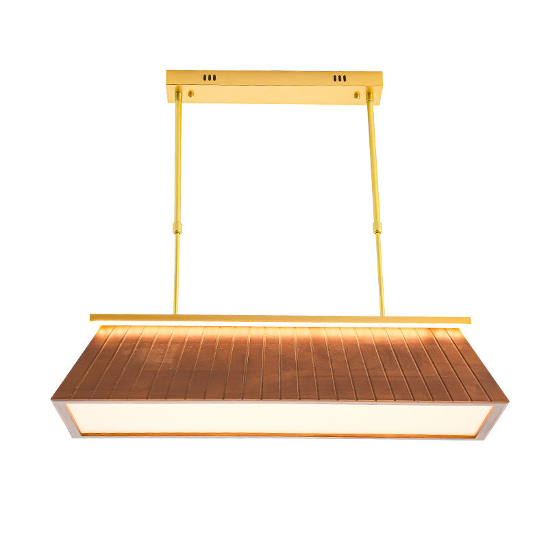 Traditionelle Chinesische Dach Quadrat Acryl Massivholz Hardware LED Kronleuchter Für Wohnzimmer