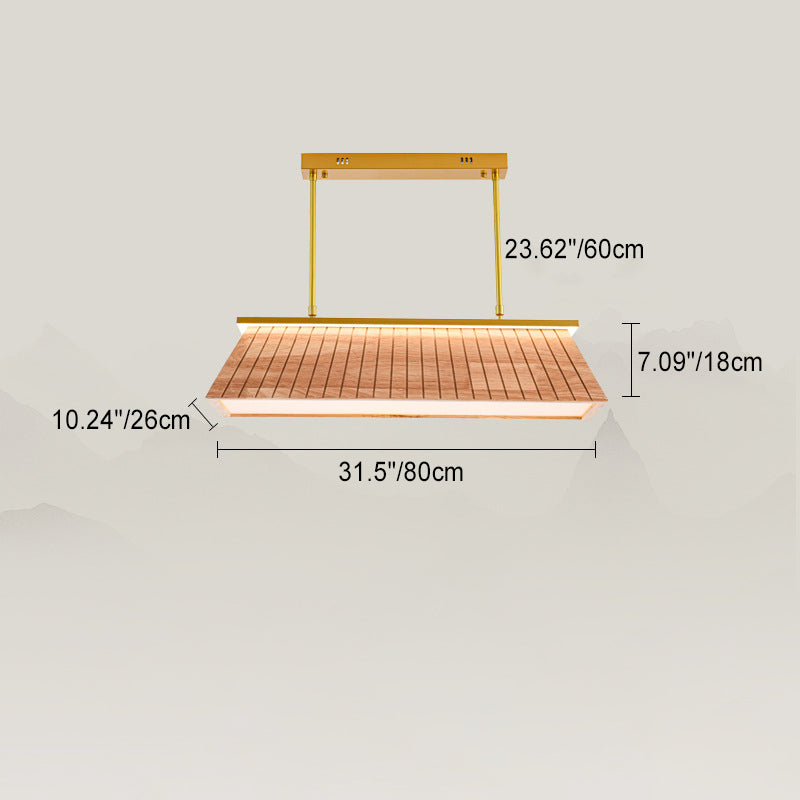 Traditionelle Chinesische Dach Quadrat Acryl Massivholz Hardware LED Kronleuchter Für Wohnzimmer