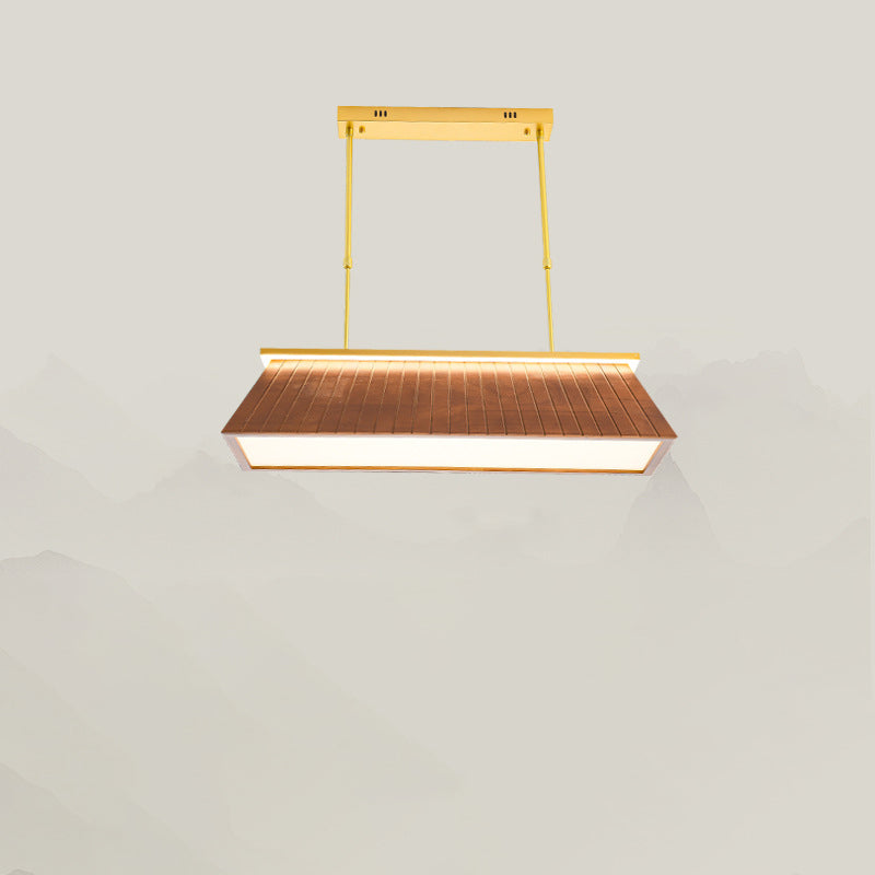 Traditionelle Chinesische Dach Quadrat Acryl Massivholz Hardware LED Kronleuchter Für Wohnzimmer