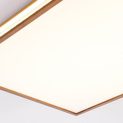 Traditionelle chinesische Dach-Quadrat-Acryl-Massivholz-Hardware-LED-Unterputz-Deckenleuchte für Schlafzimmer 
