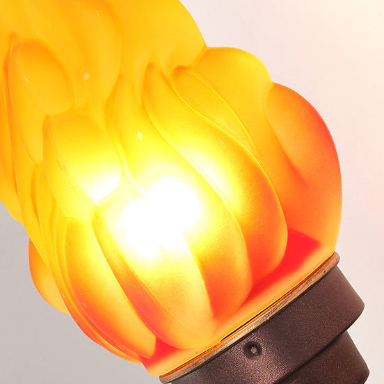 Traditionelle Vintage Torchbearer Form Glas Aluminium 1-Licht Wandleuchte Lampe für Terrasse im Freien 