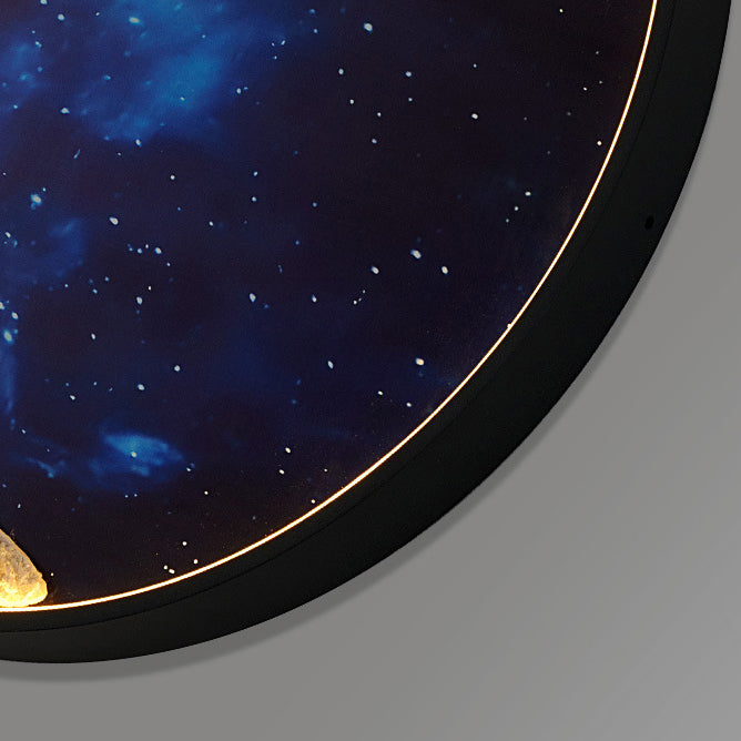 Lámpara de Aplique de Pared LED de Hardware de Aluminio de Resina Redonda Astronauta Estrella Art Deco Moderna para Patio Exterior 